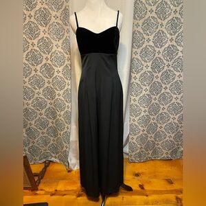 Elegant Black Velvet and Satin jumpsuit